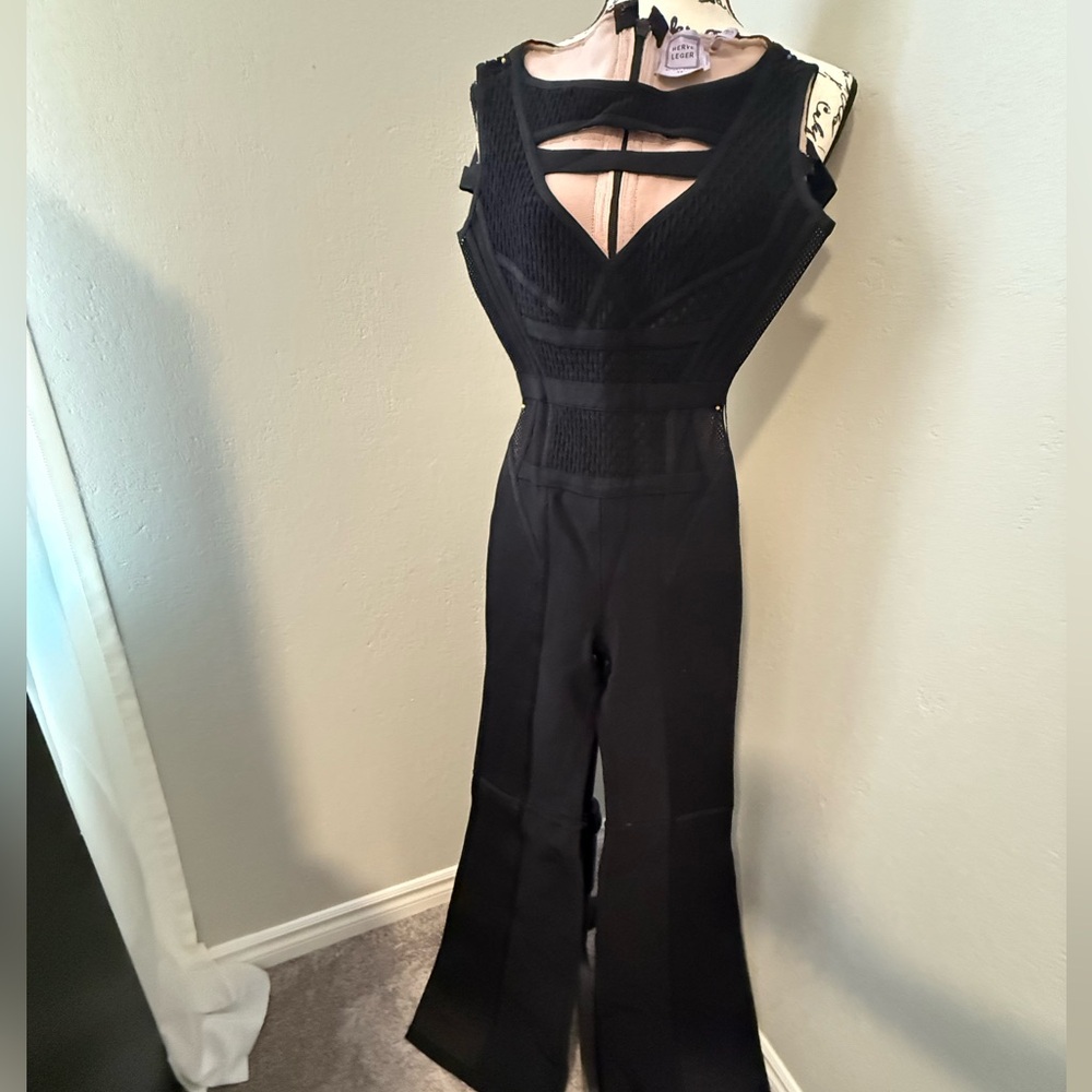 Herve Leger Black Sophisticated Jumpsuit